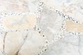 White terrazzo with marble stone decoration