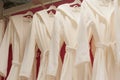 White terry robes in the closet Royalty Free Stock Photo