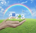 Happy new year 2023 ecological cover concept Royalty Free Stock Photo