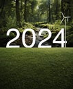 Happy new year 2024 ecological cover concept, Generative AI Royalty Free Stock Photo