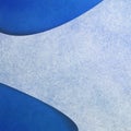 White textured abstract banner shape layered on blue background Royalty Free Stock Photo