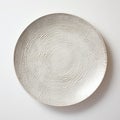 White Textured Dinner Plate With Shiny Bumpy Texture