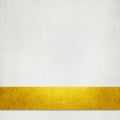 White textured paper background illustration with elegant rich gold ribbon or stripe in layered material desig