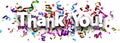 Thank you banner with colorful serpentine. Royalty Free Stock Photo