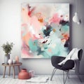 White theme beautiful room painting generative AI