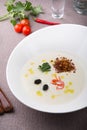 White thick creamy soup