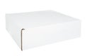 White thin cardboard box isolated on white background