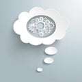 White Thought Bubble White Gears PiAd Royalty Free Stock Photo