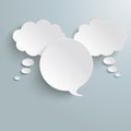 2 White Thought 1 Speech Bubble PiAd Royalty Free Stock Photo