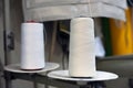 White threads of the sewing machine Royalty Free Stock Photo