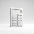 Minimalist 3D render of a white calculator icon on a light grey background math mathematics Royalty Free Stock Photo