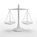 White Balance Scales of Justice on a White Background legal Royalty Free Stock Photo