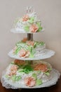 White three tier wedding cake