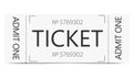 White ticket cinema, exhibition, event, theater