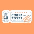 White ticket to the cinema. Vector