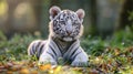 White Tiger cub 2 months Royalty Free Stock Photo