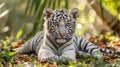 White Tiger cub 2 months Royalty Free Stock Photo