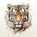 White Tiger Illustration for Posters and Web Design.