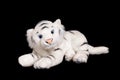 a white tiger isolated on a black background. soft toy Royalty Free Stock Photo