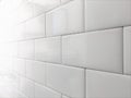 White Tile Backsplash Subway Pattern Royalty Free Stock Photo