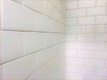 White Tile Shower Subway Pattern Royalty Free Stock Photo