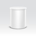 White tin box packaging container for tea coffee isolated vector Royalty Free Stock Photo