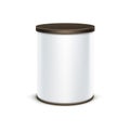 White tin box packaging container for tea coffee isolated vector