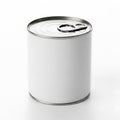 A white tin can with a pull tab on top, isolated on a plain white background Royalty Free Stock Photo