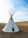 White Tipi at the First Peoples Buffalo Jump near Ulm, Montana