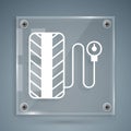 White Tire pressure gauge icon isolated on grey background. Checking tire pressure. Gauge, manometer. Car safe concept Royalty Free Stock Photo