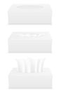 White tissue box set icons vector illustration