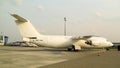 White TNT cargo aircraft in Katowice Airport.