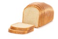 White Toastbread with toastslices on a white background Royalty Free Stock Photo