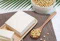 white tofu slices with beans Royalty Free Stock Photo