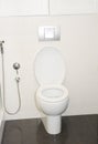 White toilet bowl in modern bathroom Royalty Free Stock Photo