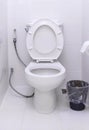 White toilet bowl in a modern bathroom Royalty Free Stock Photo
