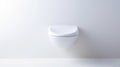 A white toilet bowl sitting on a wall, AI