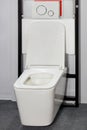 White toilet bowl with wall hanging system