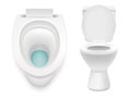 White toilet icon set vector realistic illustration