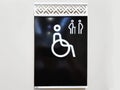 White Toilet Symbols of Elderly, Pregnant Women and Disabled People Royalty Free Stock Photo