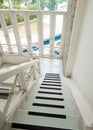 White tone vintage stairs hall Royalty Free Stock Photo