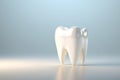 White tooth on blue background, light emphasizes the purity of the tooth Royalty Free Stock Photo