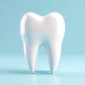 White Tooth 3D Rendering on Blue Background Royalty Free Stock Photo