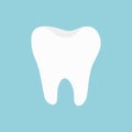 White Tooth icon. Oral dental health hygiene. Teeth dentist sign symbol. Healthy whitening concept. Children teeth care. Flat