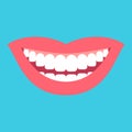 White tooth smile flat design style