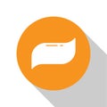 White Toothpaste icon isolated on white background. Orange circle button. Vector Royalty Free Stock Photo