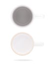 White top and bottom view ceramic mug on isolated background with clipping path. Blank drink cup for your design Royalty Free Stock Photo