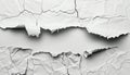 White torn paper piece design isolated on plain white background for artistic projects Royalty Free Stock Photo