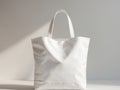 White tote bag surface is made canvas material A on Royalty Free Stock Photo
