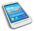 White touchscreen smartphone